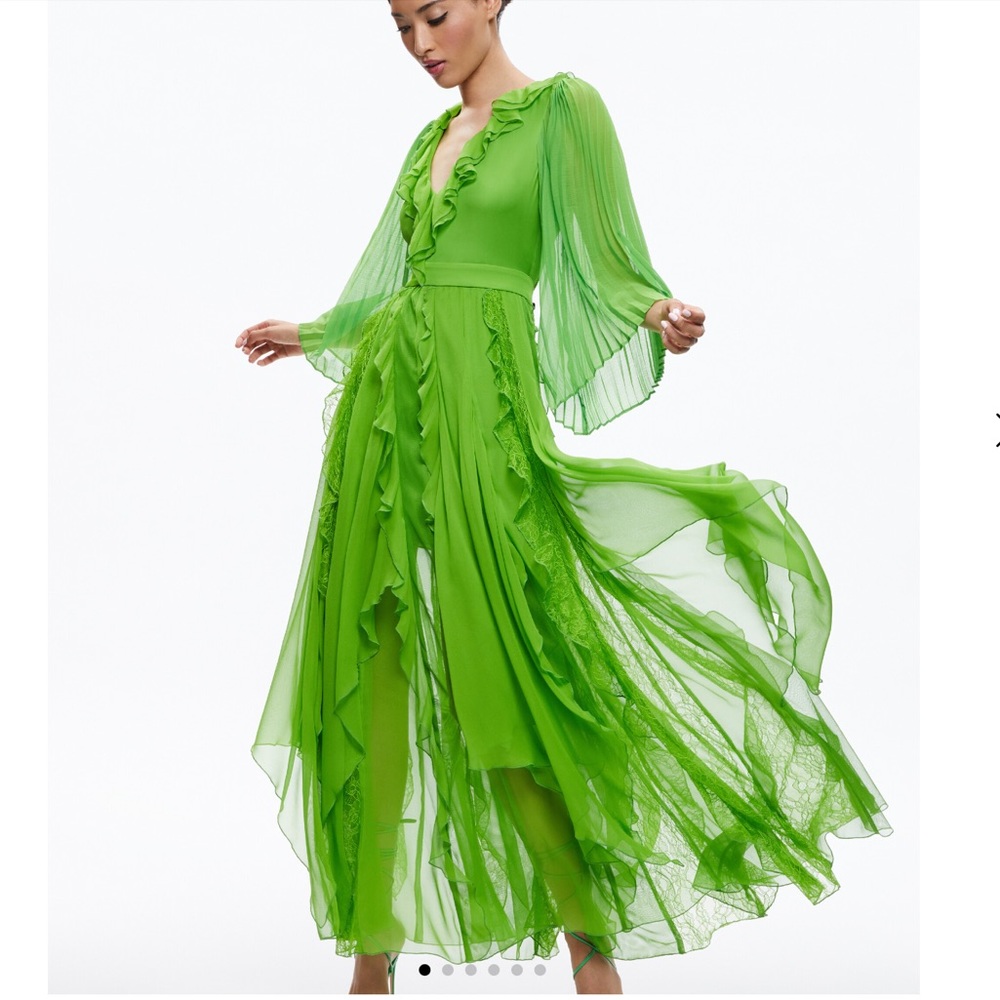 Alice & Olivia Day Sunburst Sleeve Dress. NWT.